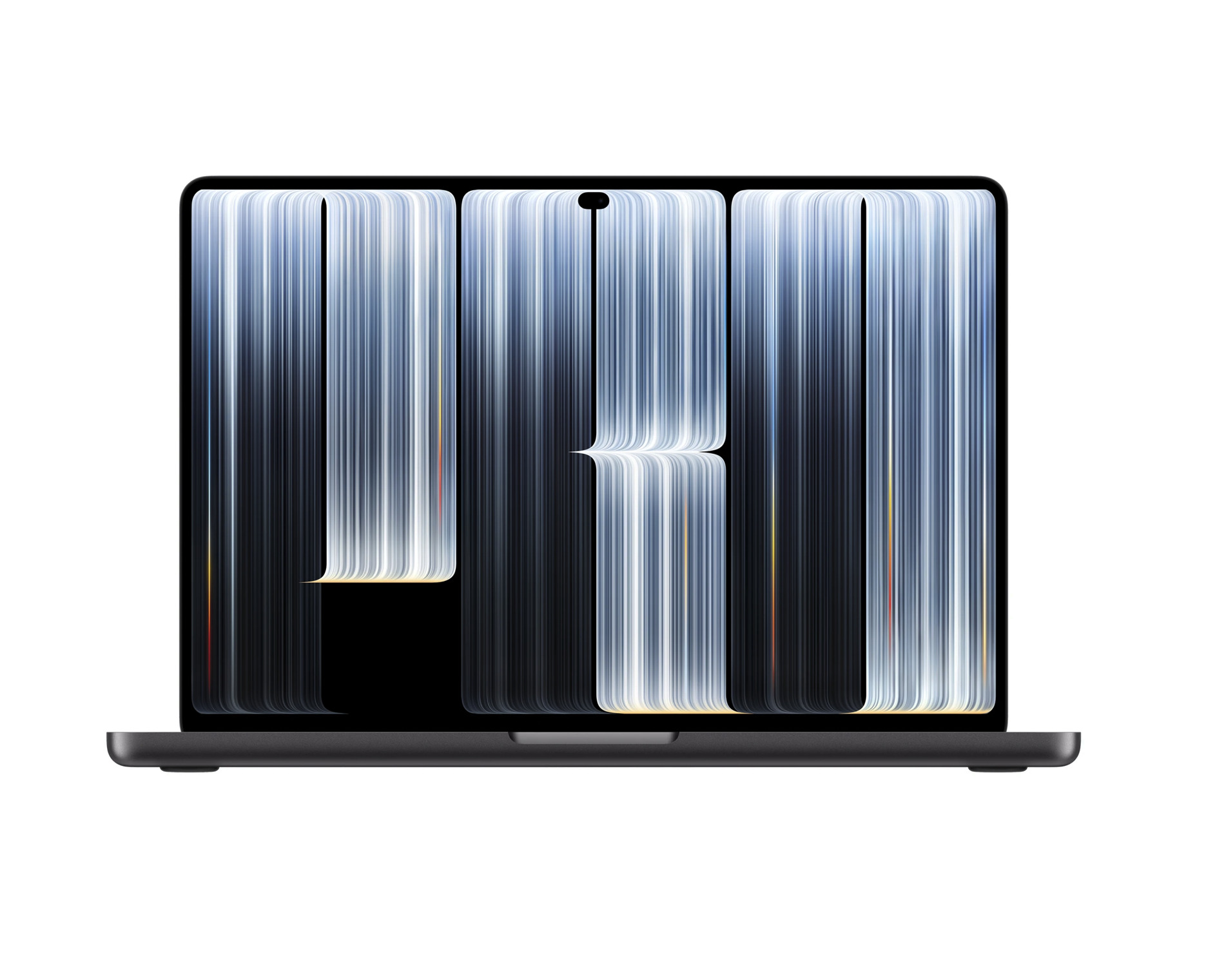 Apple MacBook Pro 14" in Space Schwarz mit PROLED XDR Display, Frontansicht