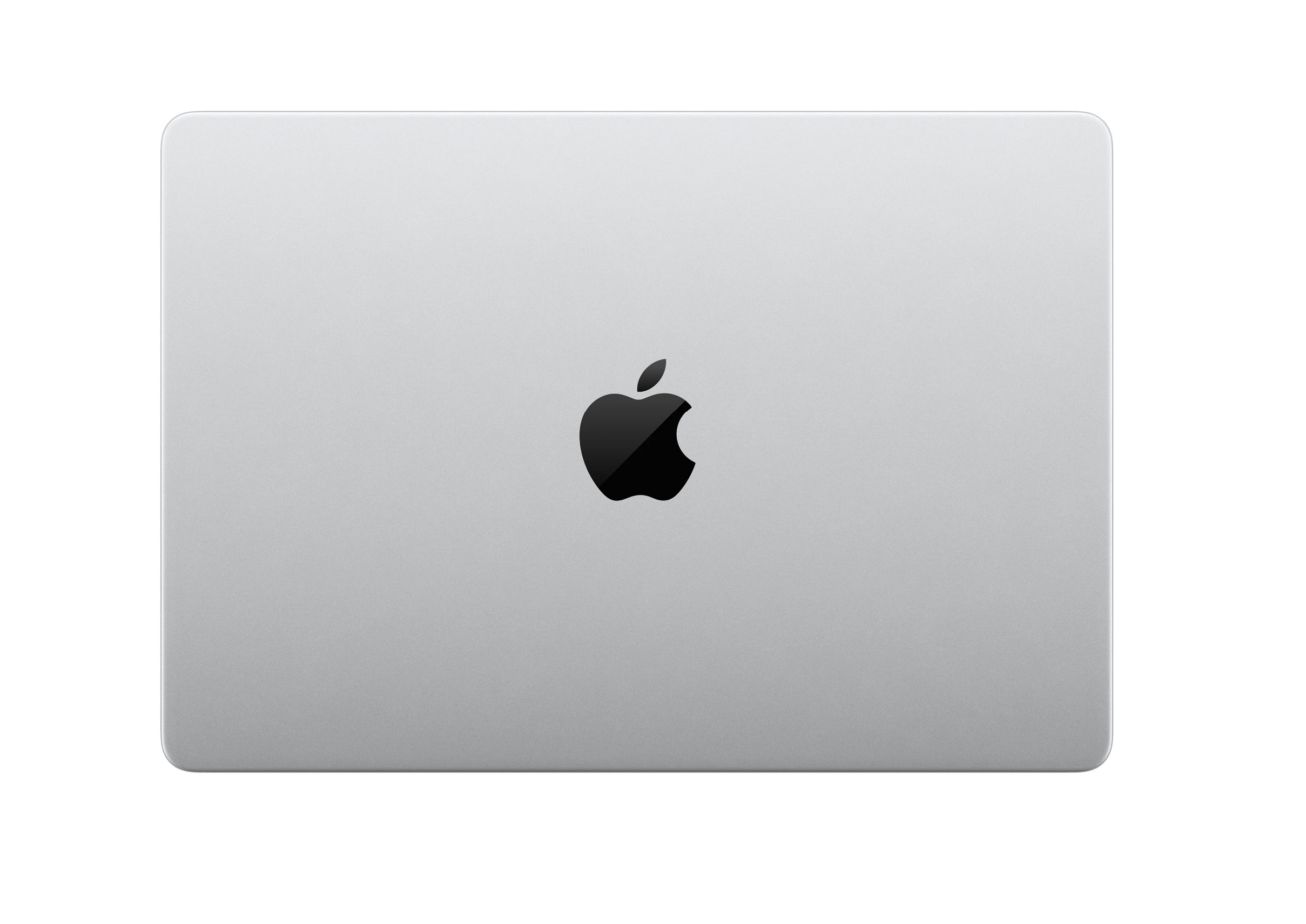 Apple MacBook Pro 14" PROLED XDR in Silber, Deckel mit Apple Logo